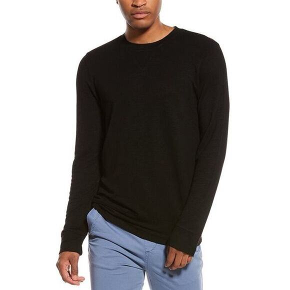 Monrow Mens XXL Supersoft Crewneck Sweatshirt Black Crew Long Sleeve - Picture 1 of 7